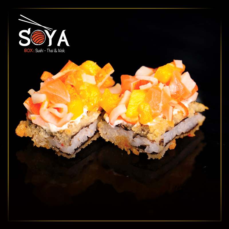 Pizza saumon mangue
